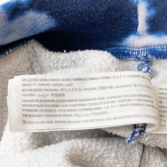 Abercrombie Kids Boys 11-12 Essential Logo Hoodie Sweatshirt Tie Dye Navy White - Picture 6 of 11